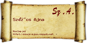 Szűcs Ajna névjegykártya
